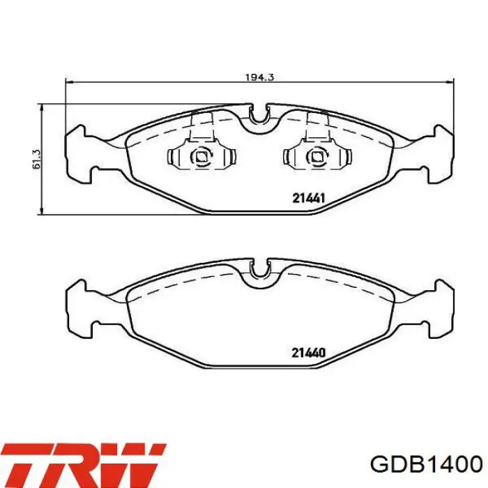 GDB1400 TRW Pastillas delanteras