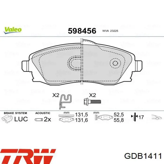 Pastillas de freno delanteras Opel Corsa F08, F68