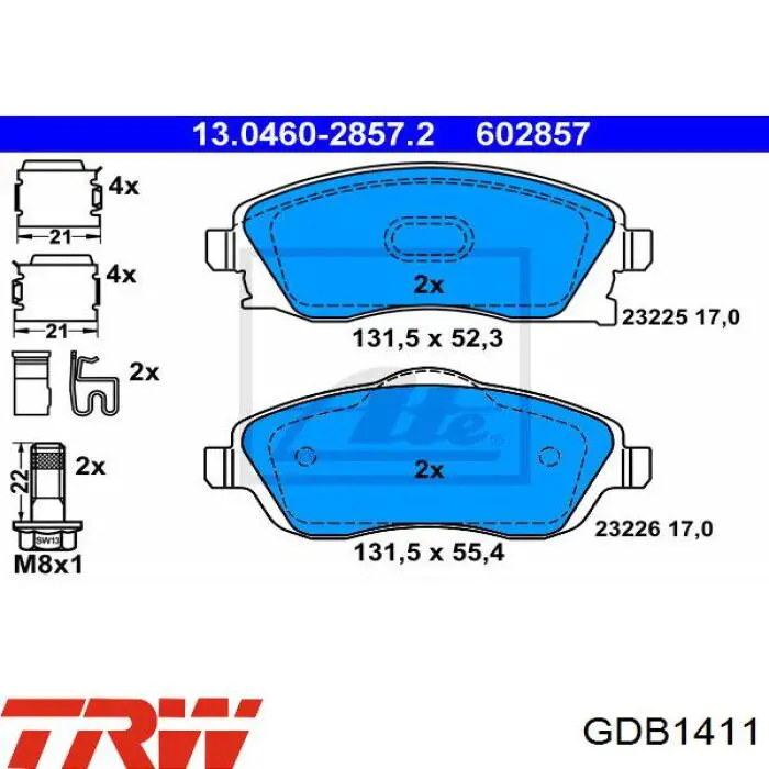 Pastillas de freno delanteras Opel Corsa F08, F68