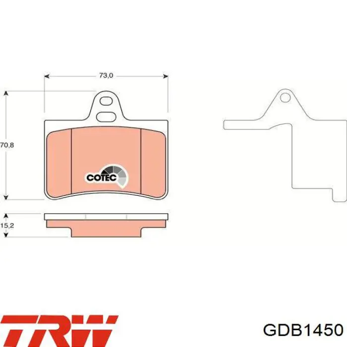 GDB1450 TRW pastillas de freno traseras