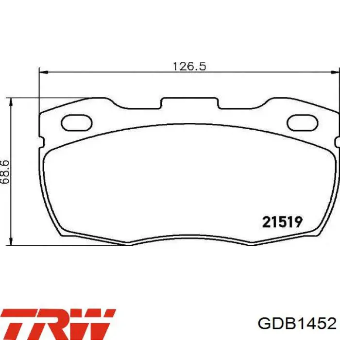 Comprar GDB1452 TRW Pastillas delanteras de freno