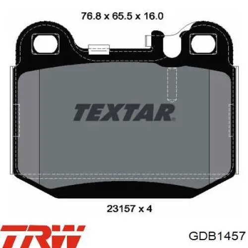 Comprar GDB1457 TRW Pastillas de freno traseras