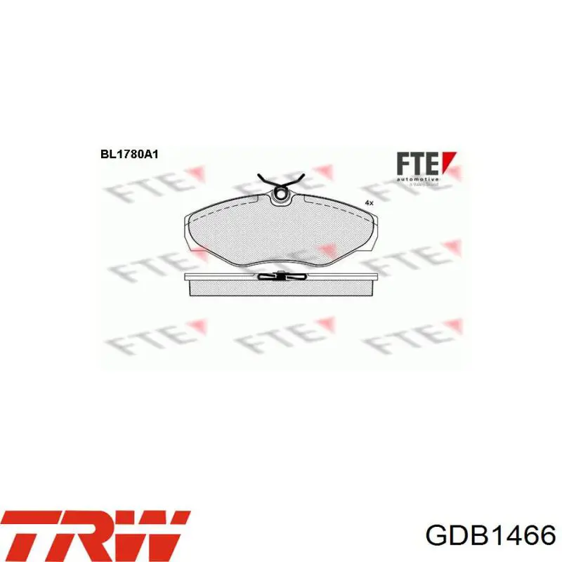 Comprar GDB1466 TRW Pastillas delanteras de freno