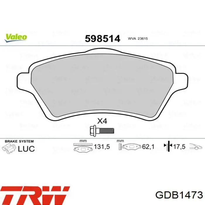 SFP000020 Ford pastillas de freno delanteras