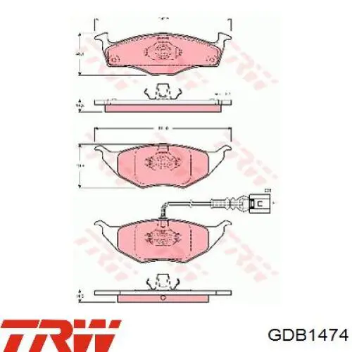 Pastillas freno delanteras TRW GDB1474 precio, desde 34,62 EUR