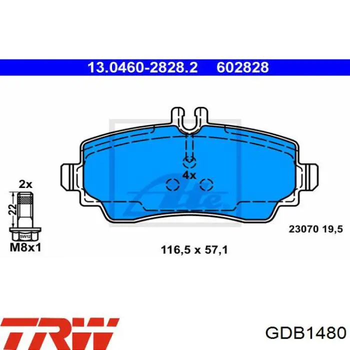 Comprar GDB1480 TRW Pastillas delanteras de freno