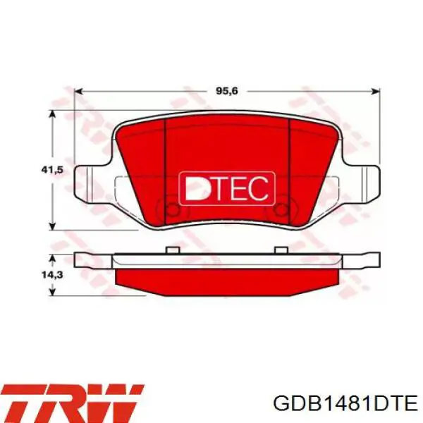 GDB1481DTE TRW pastillas de freno traseras