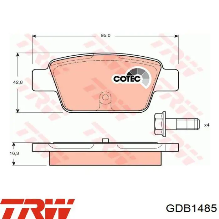 Comprar GDB1485 TRW Pastillas de freno traseras