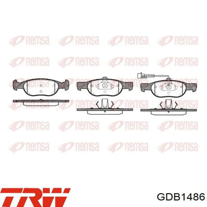 Comprar GDB1486 TRW Pastillas delanteras de freno