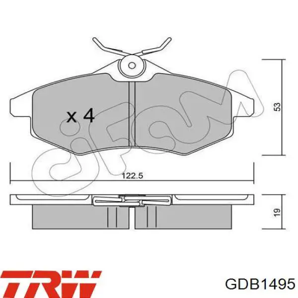 GDB1495 TRW pastillas de freno delanteras