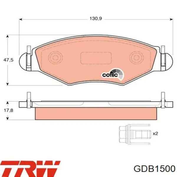 Pastillas de freno delanteras Peugeot 206 2E, K