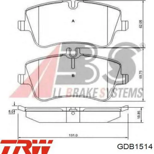 GDB1514 TRW pastillas de freno delanteras