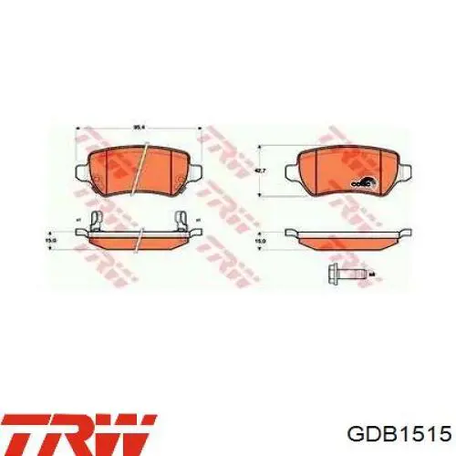 GDB1515 TRW pastillas de freno traseras