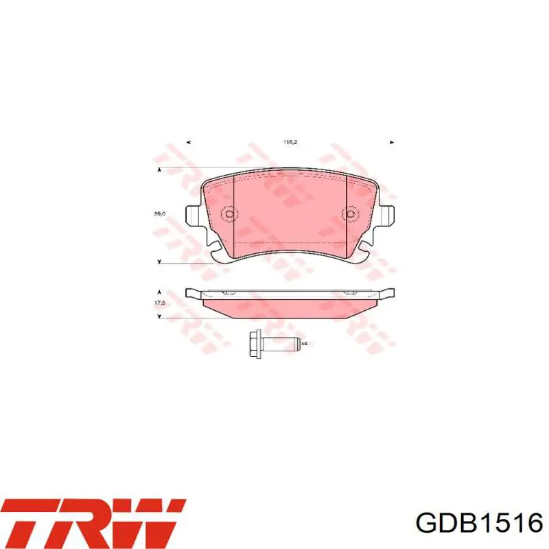 Pastillas traseras de freno TRW GDB1516 precio, desde 29,39 EUR