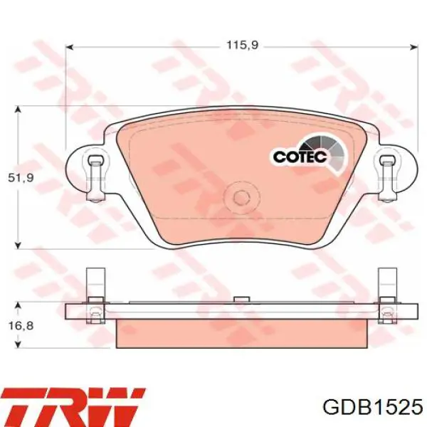 Comprar GDB1525 TRW Pastillas de freno traseras