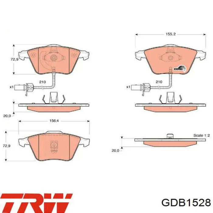 Pastillas de freno delanteras TRW GDB1528