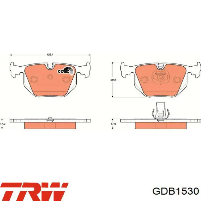 Pastillas traseras TRW GDB1530