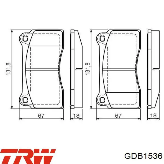 GDB1536 TRW pastillas de freno delanteras