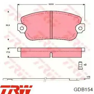 Comprar GDB154 TRW Pastillas delanteras de freno
