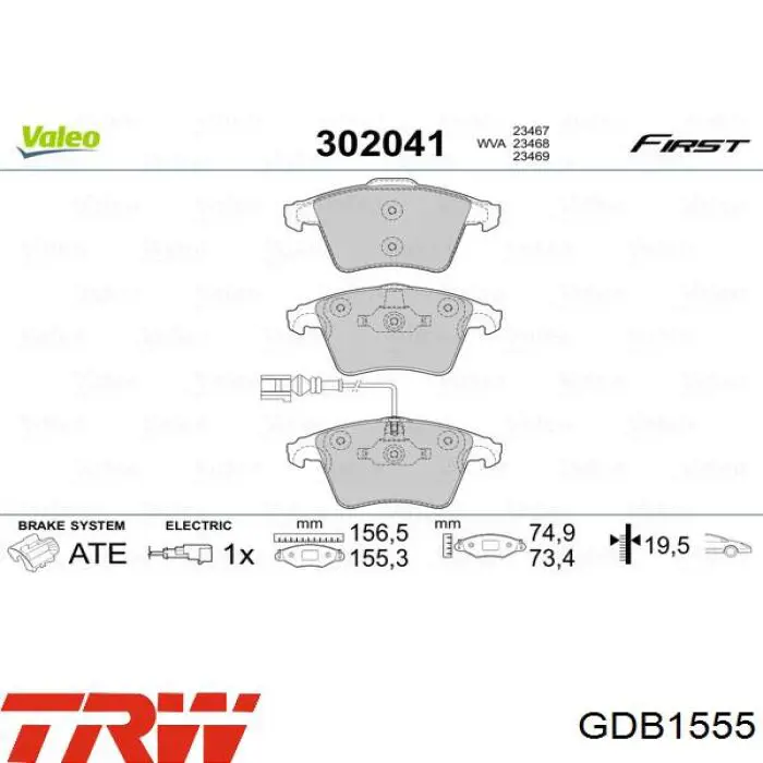 Pastillas de freno delanteras Volkswagen Transporter 7HA, 7HH, 7EA, 7EH