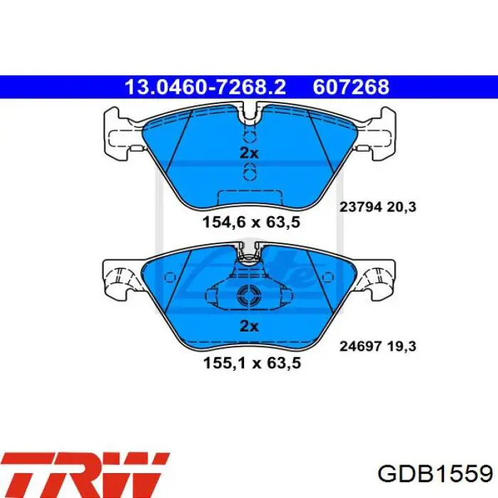 Comprar GDB1559 TRW Pastillas delanteras de freno