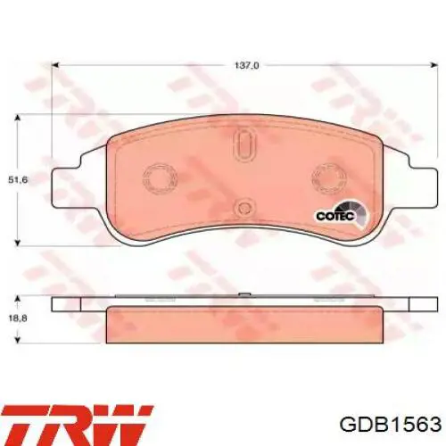 GDB1563 TRW Pastillas delanteras