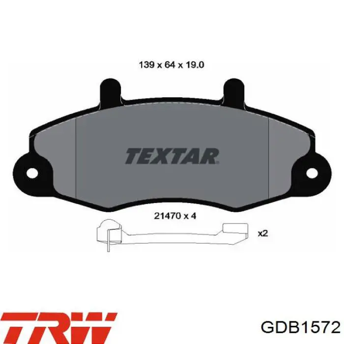 GDB1572 TRW pastillas de freno delanteras