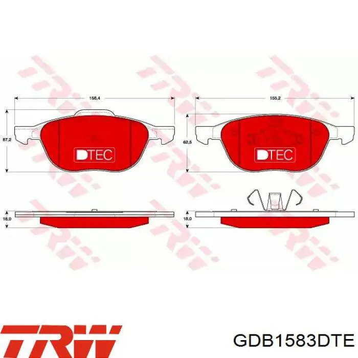 Pastillas freno delanteras TRW GDB1583DTE precio, desde 35,68 EUR
