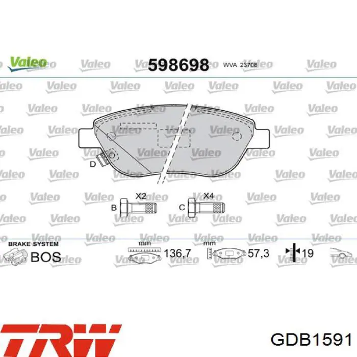Pastillas de freno delanteras Citroen C3 1 FC