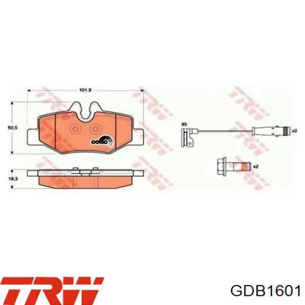 Comprar GDB1601 TRW Pastillas de freno traseras