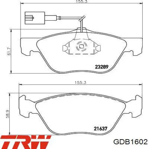 Pastillas de freno delanteras Alfa Romeo 156 932