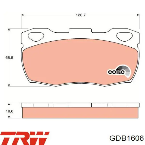 Pastillas de freno GDB1606 TRW