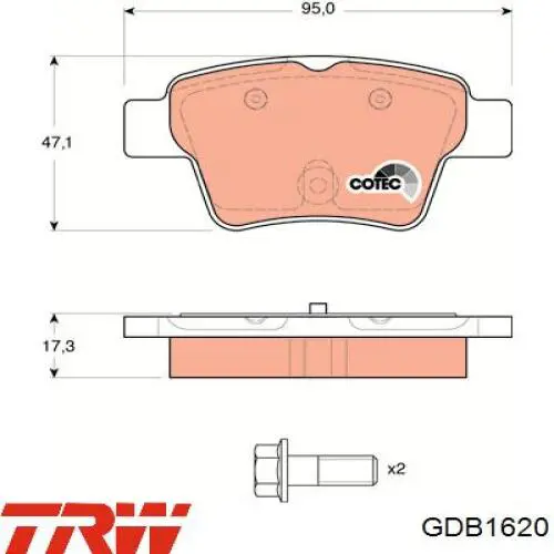 Comprar GDB1620 TRW Pastillas de freno traseras