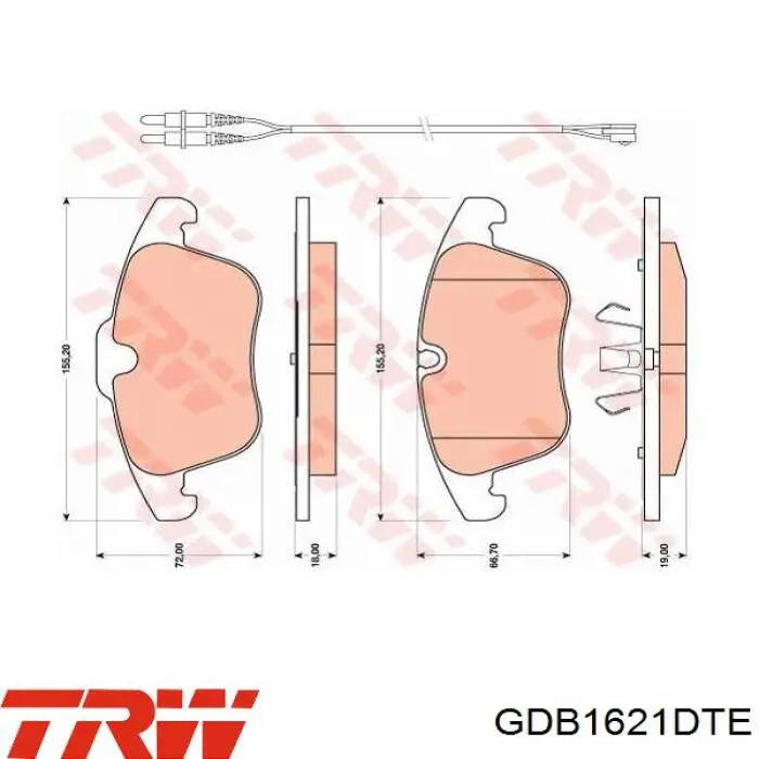 Pastillas de freno traseras 7711946196 Renault (RVI)
