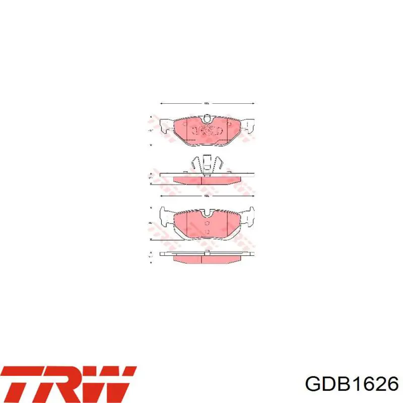 Pastillas de freno traseras GDB1626 TRW