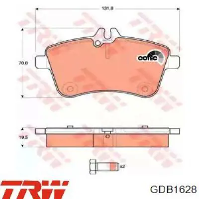 Pastillas freno delanteras TRW GDB1628 precio, desde 28,70 EUR