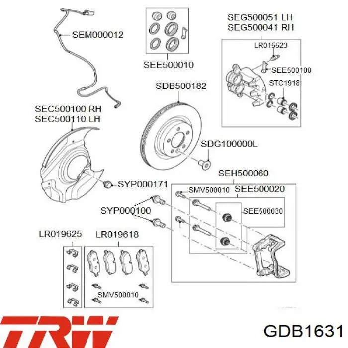 Comprar GDB1631 TRW Pastillas delanteras de freno