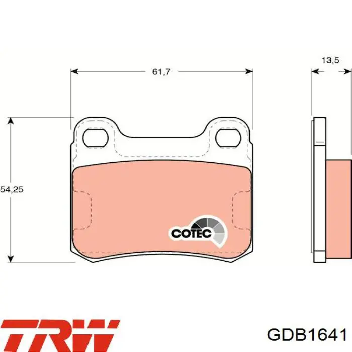 Comprar GDB1641 TRW Pastillas de freno traseras