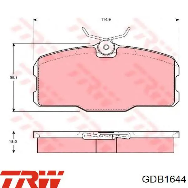 Pastillas de freno GDB1644 TRW