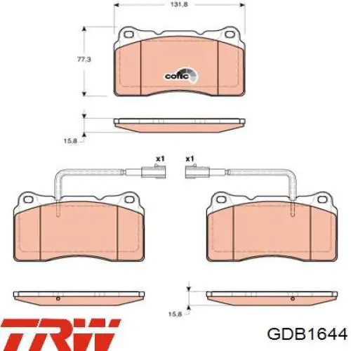 Pastillas de freno delanteras TRW GDB1644