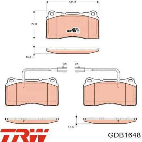 Comprar GDB1648 TRW Pastillas delanteras de freno