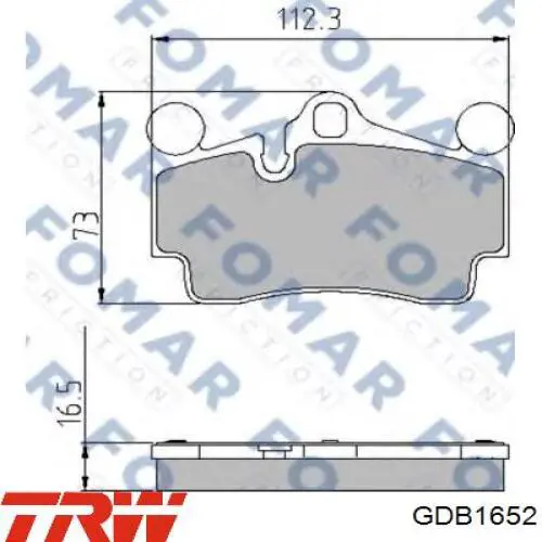 Pastillas de freno traseras GDB1652 TRW