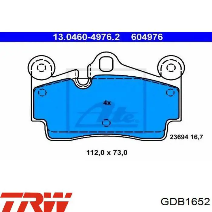 Comprar GDB1652 TRW Pastillas de freno traseras