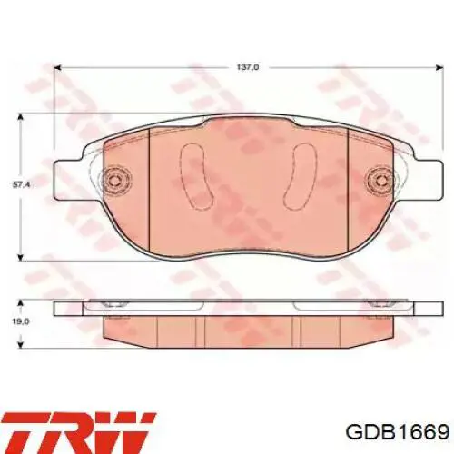 Comprar GDB1669 TRW Pastillas delanteras de freno
