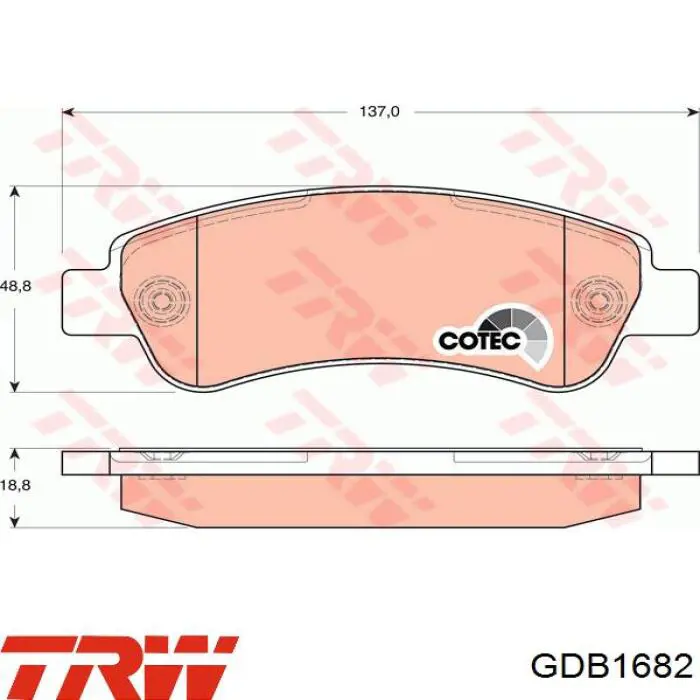 Comprar GDB1682 TRW Pastillas de freno traseras