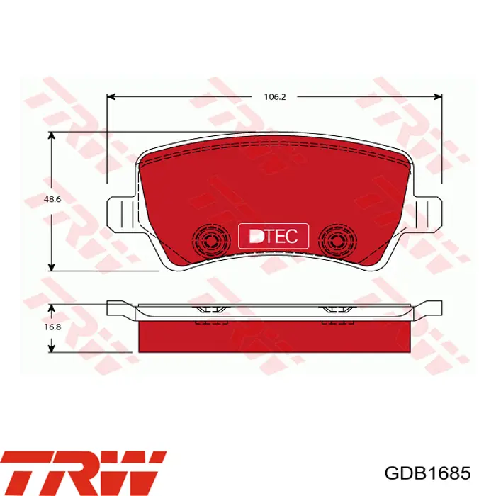 GDB1685 TRW Pastillas freno traseras