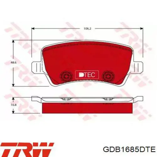 GDB1685DTE TRW Pastillas freno traseras