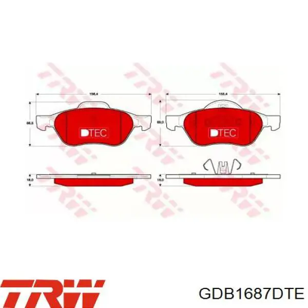 GDB1687DTE TRW pastillas de freno delanteras