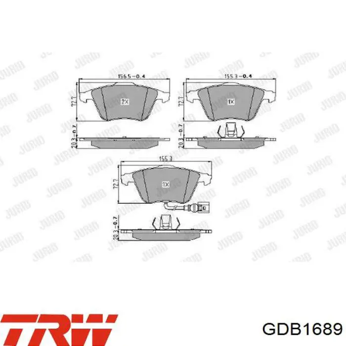 GDB1689 TRW pastillas de freno delanteras