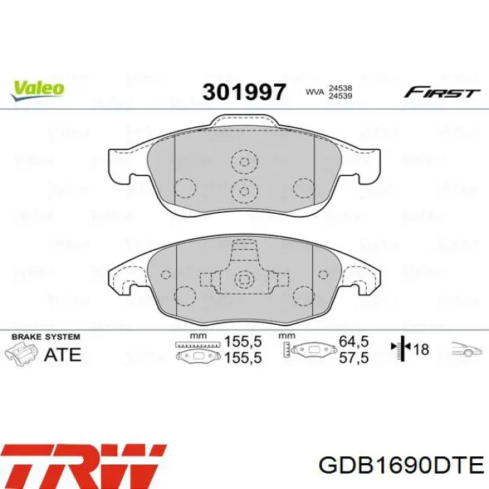 Pastillas de freno delanteras Citroen C4 UA